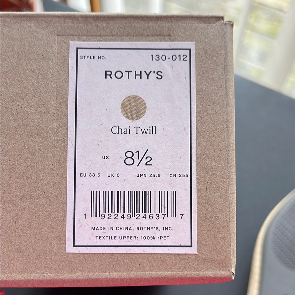 NIB Rothy's Chai Twill Beige and Blue Loafers Size 8.5 - Picture 8 of 8